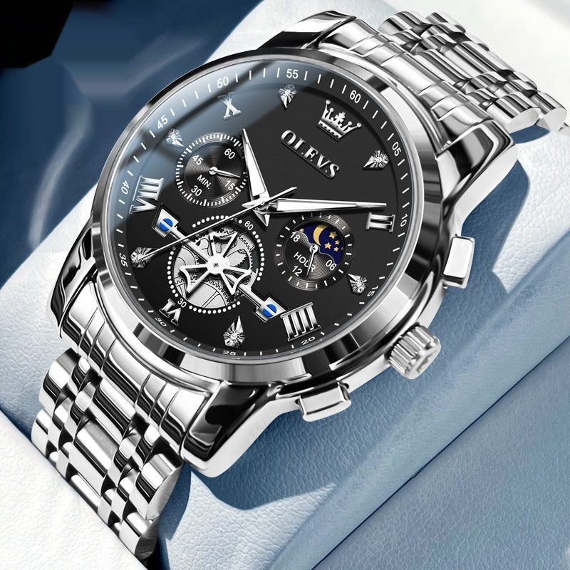 Eleganza Multifunktionale Wasserdichte Quarzuhr mit Leuchtanzeige