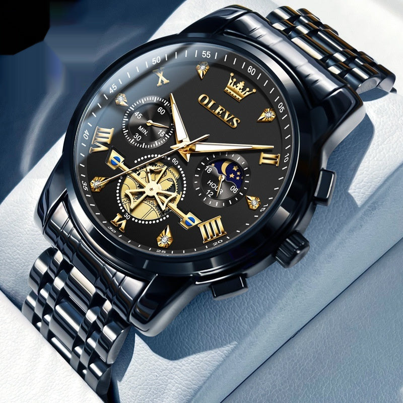 Eleganza Multifunktionale Wasserdichte Quarzuhr mit Leuchtanzeige