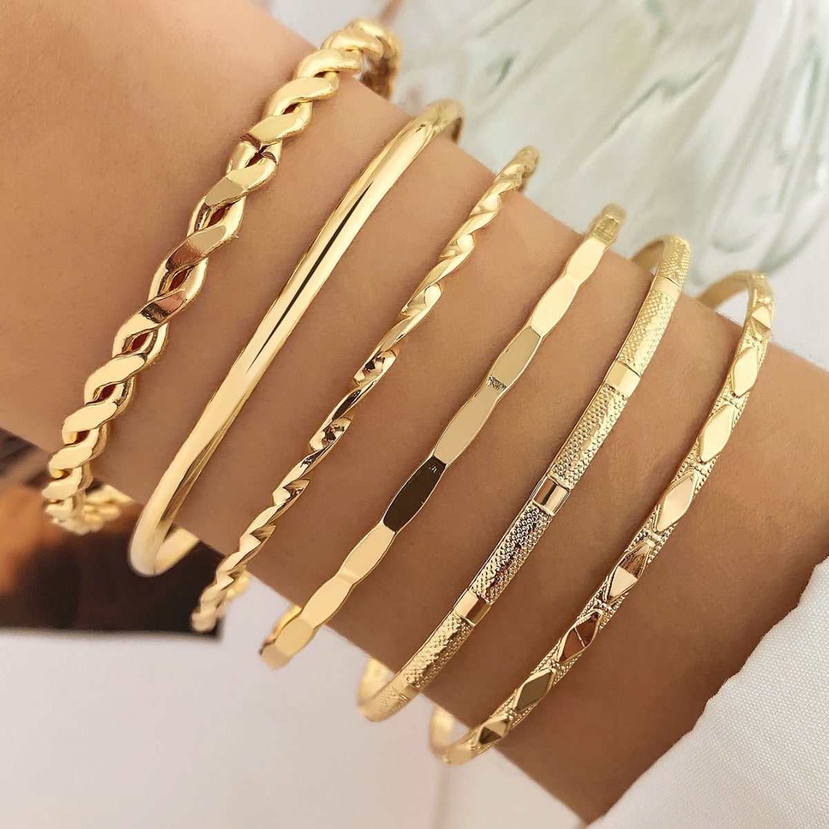 Eleganza Böhmisches Metall Kettenarmband Set für Frauen