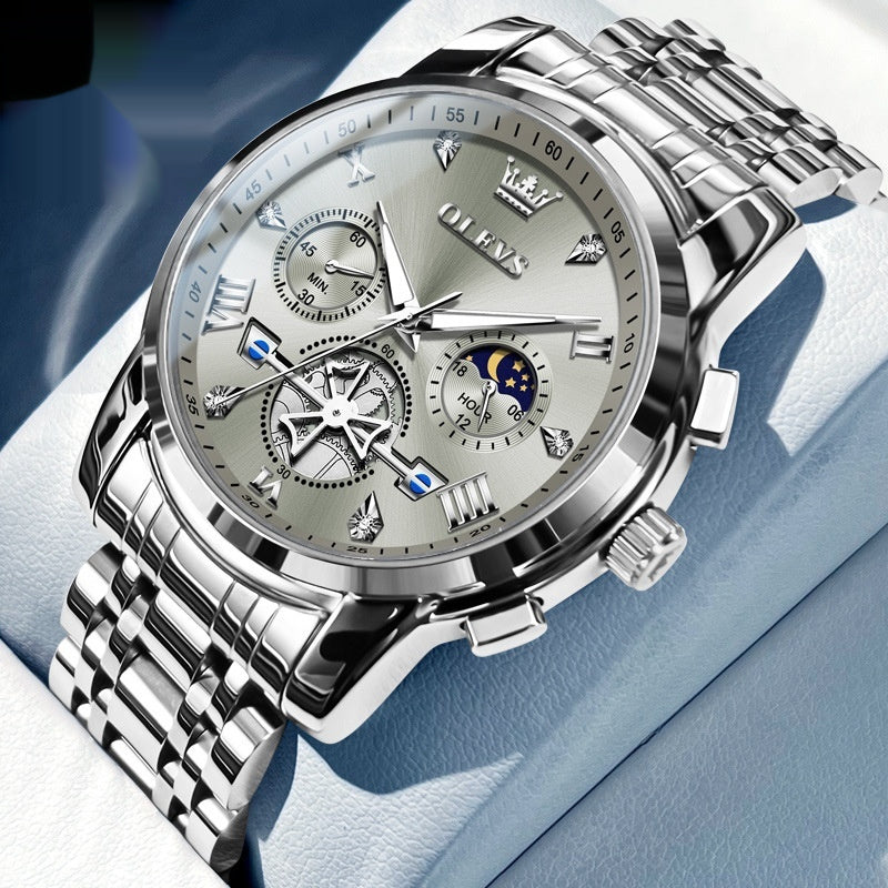 Eleganza Multifunktionale Wasserdichte Quarzuhr mit Leuchtanzeige